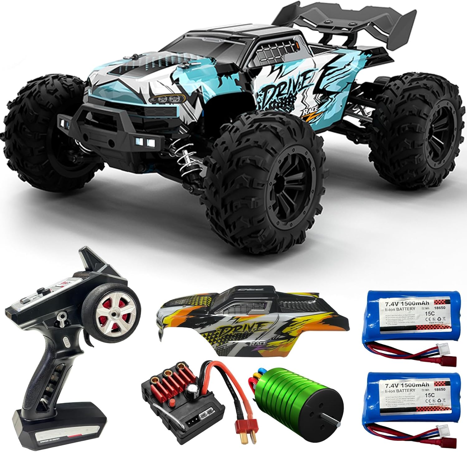 Rc Hobby Grade Monster Truck - Бесщеточный радиоуправляемый монстр-трак в масштабе 1:16