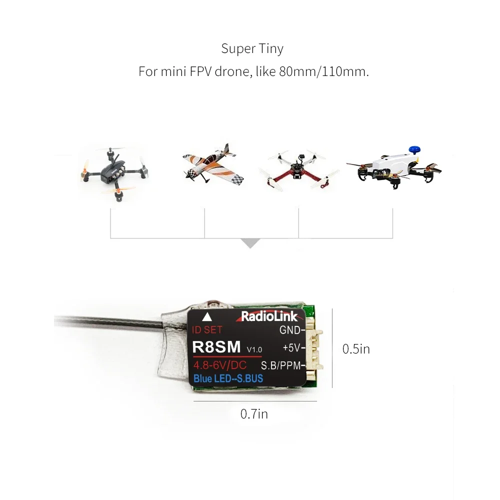 Radiolink R8SM 8-канальный мин – обзор и цена Receiver Sbus 8Ch